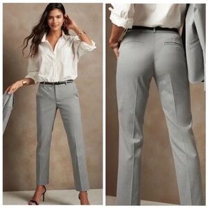Banana Republic Grey Cotton Trouser Pants